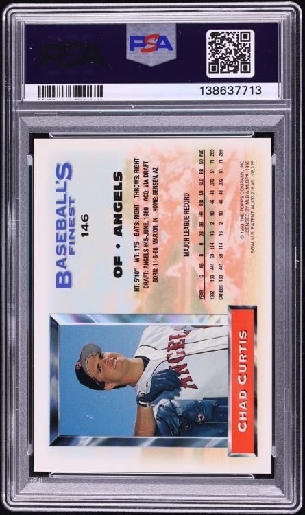 1993 Finest Refractor Chad Curtis #146 PSA 7 NRMT - Photo 2