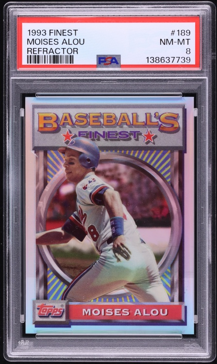 1993 Finest Refractor Moises Alou #189 PSA 8 NM-MT - Photo 1