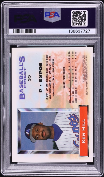 1993 Finest Refractor Ken Hill #35 PSA 8 NM-MT - Photo 2