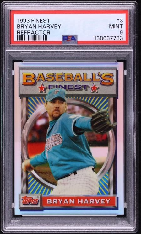 1993 Finest Refractor Bryan Harvey #3 PSA 9 MINT - Photo 1