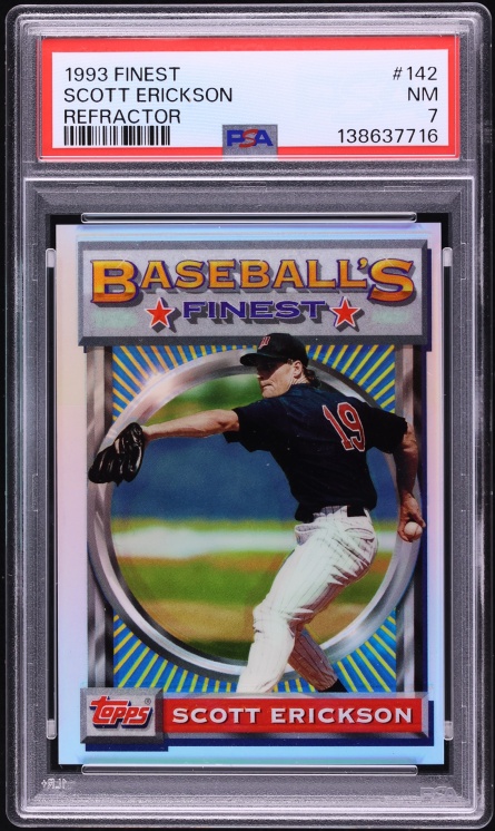 1993 Finest Refractor Scott Erickson #142 PSA 7 NRMT - Photo 1