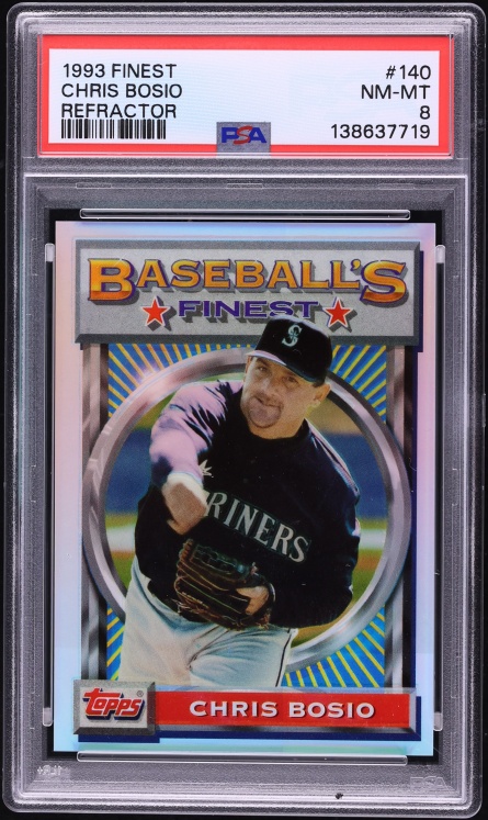 1993 Finest Refractor Chris Bosio #140 PSA 8 NM-MT - Photo 1