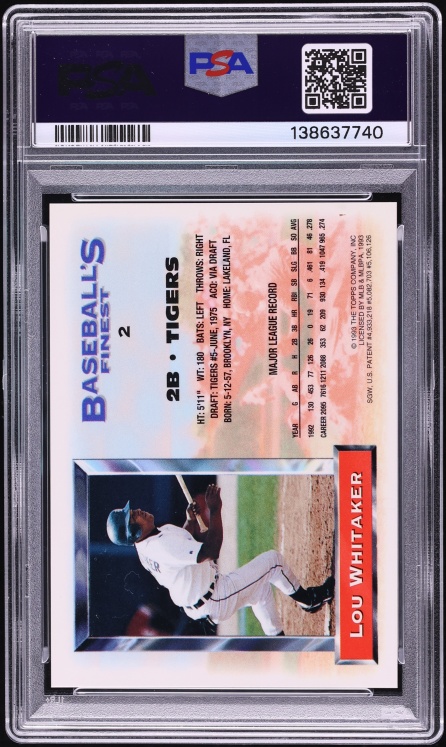 1993 Finest Refractor Lou Whitaker #2 PSA 7 NRMT - Photo 2