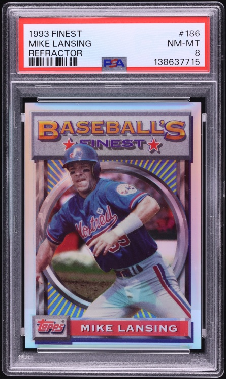 1993 Finest Refractor Mike Lansing ROOKIE #186 PSA 8 NM-MT - Photo 1
