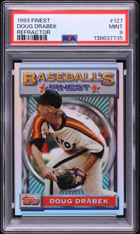 1993 Finest Refractor Doug Drabek #127 PSA 9 MINT - Photo 1