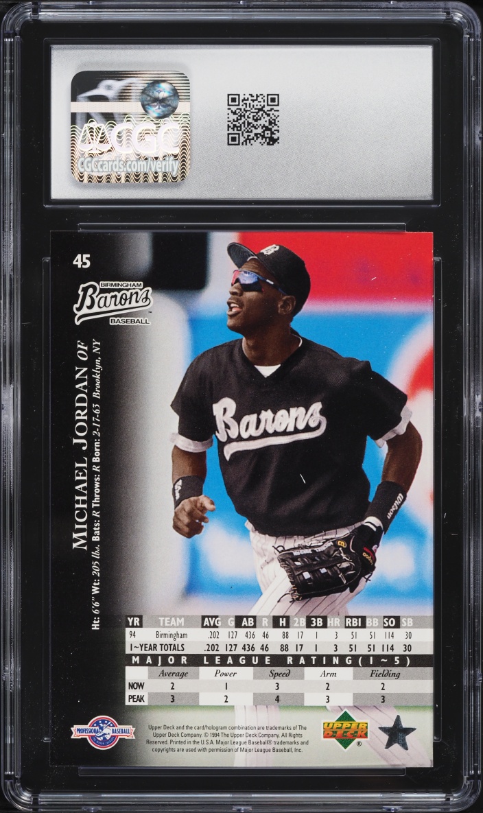 1995 Upper Deck Minors Michael Jordan ROOKIE #45 CGC 10 GEM MINT
