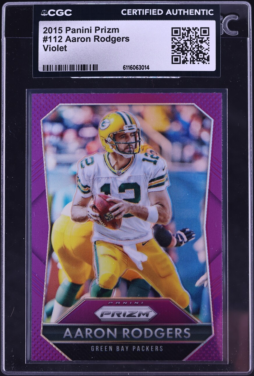 2015 Panini Prizm Violet Aaron Rodgers #112 CGC AUTH - Photo 1