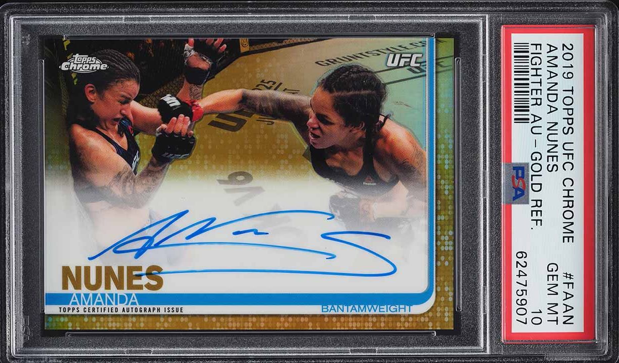 2021 Select UFC Octagonside Gold Prizm Amanda Nunes /10 #216 PSA