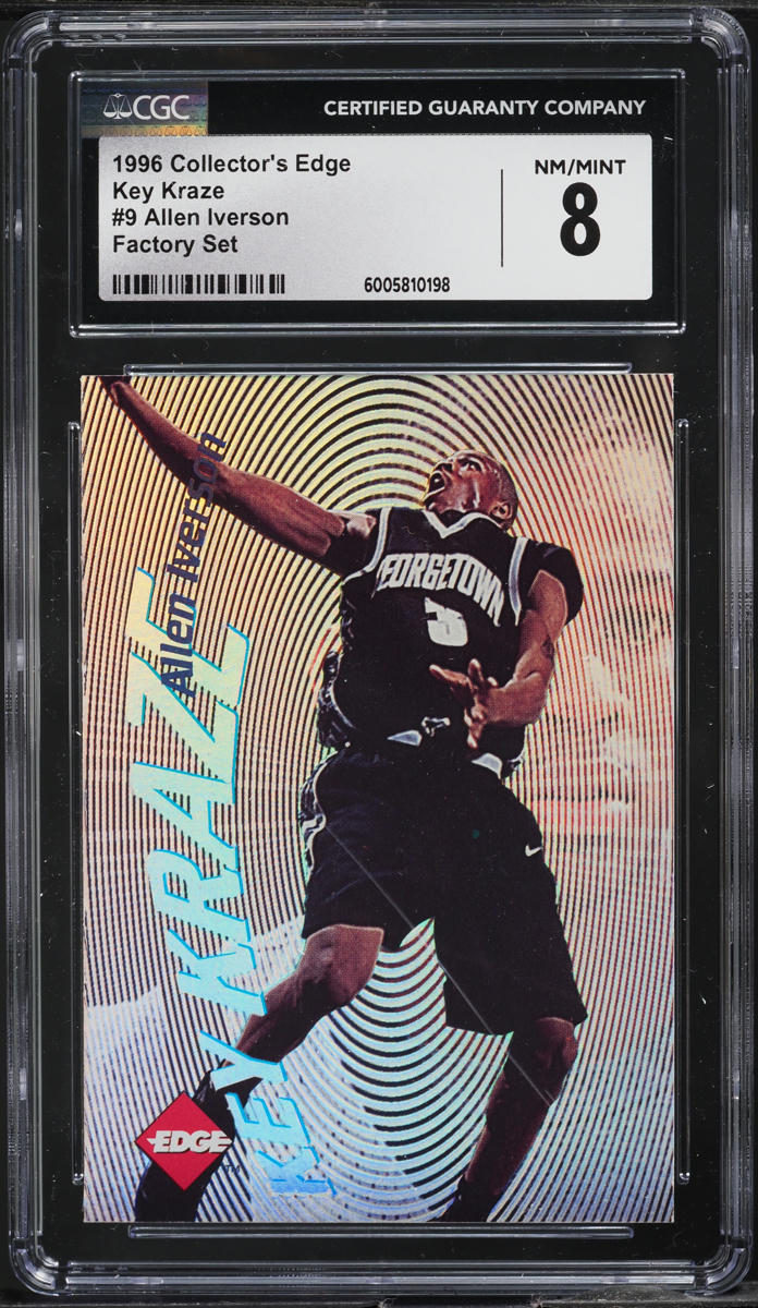 1996 Collector's Edge Key Kraze Factory Set Allen Iverson ROOKIE #9 CGC 8 NM-MT
