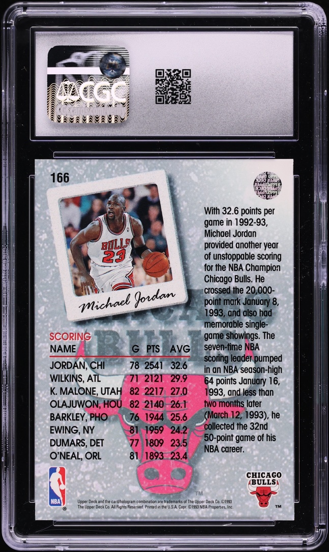 1993 Upper Deck Basketball Michael Jordan #166 CGC 8 NM-MT