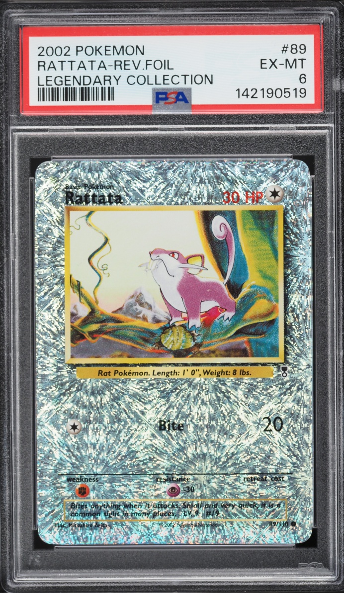 2002 Pokemon Legendary Collection Reverse Holo Rattata #89 PSA 6 EXMT