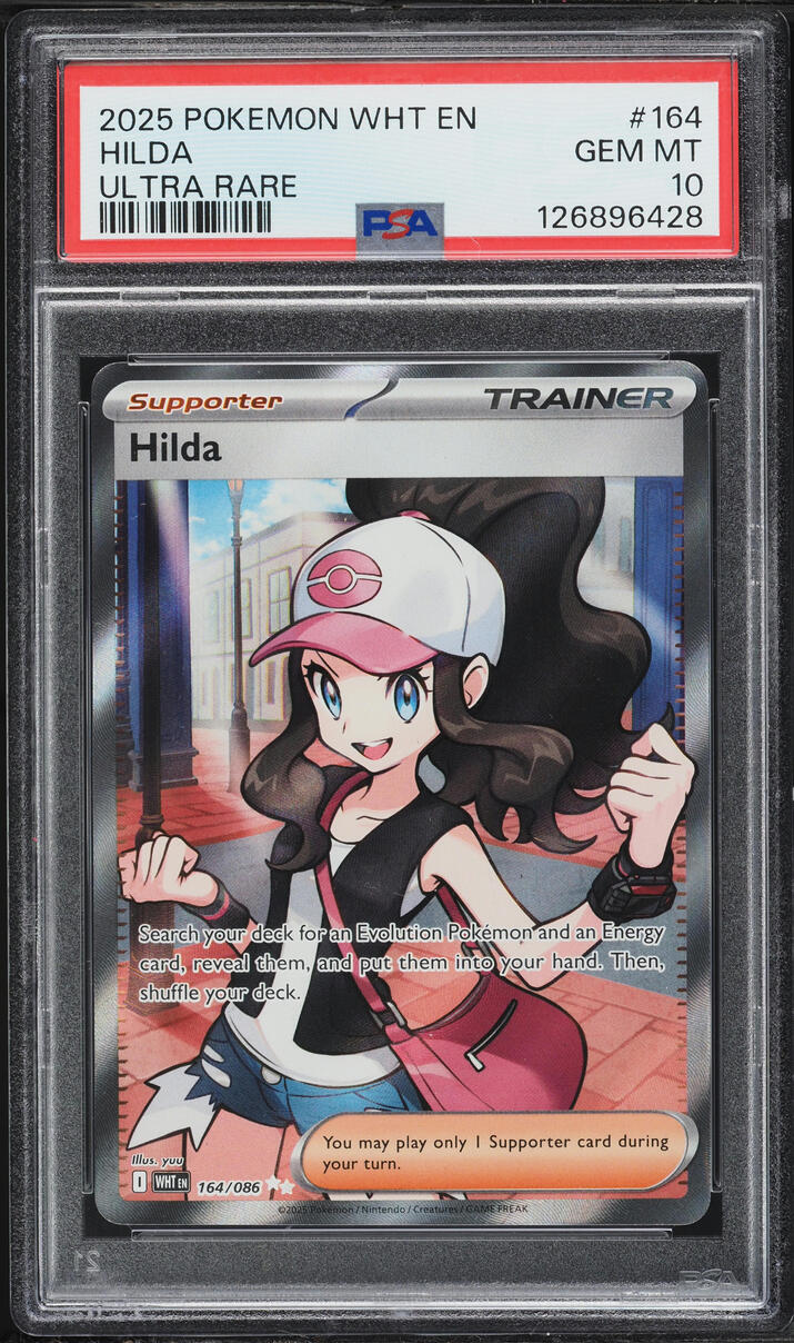 2025 Pokemon Scarlet & Violet White Flare Full Art Hilda #164 PSA 10 GEM MINT