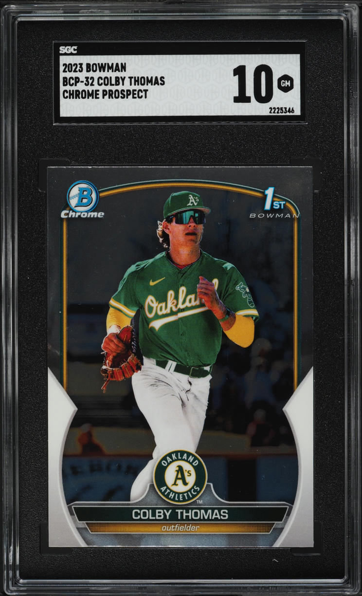 2023 Bowman Chrome Prospect Colby Thomas ROOKIE #BCP-32 SGC 10 GEM MINT