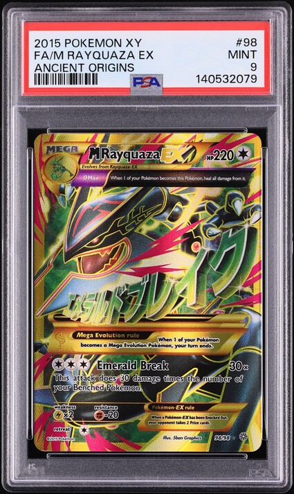 2015 Pokemon XY Ancient Origins Alt Art M Rayquaza EX #98 PSA 9 MINT