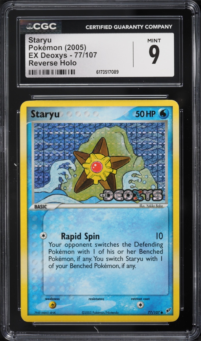 2005 Pokemon EX Deoxys Reverse Holo Staryu #77 CGC 9 MINT