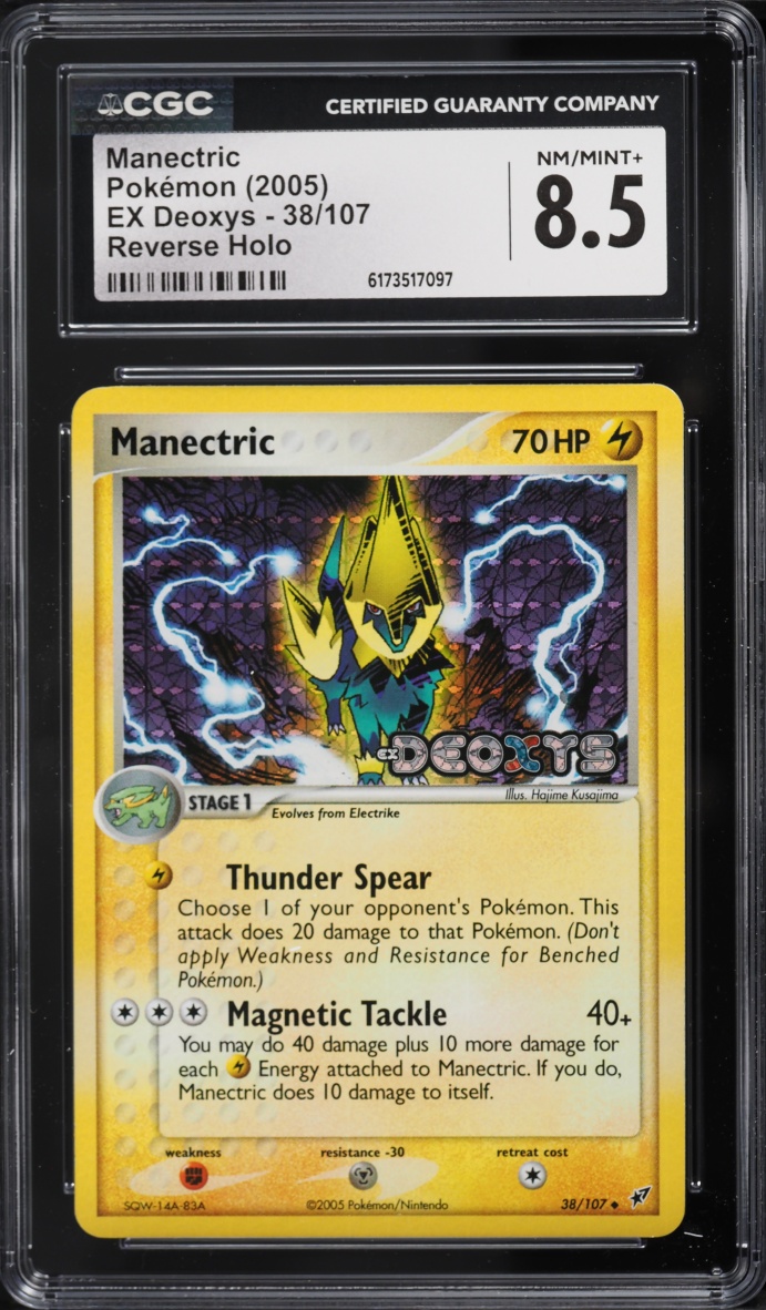 2005 Pokemon EX Deoxys Reverse Holo Manectric #38 CGC 8.5 NM-MT+