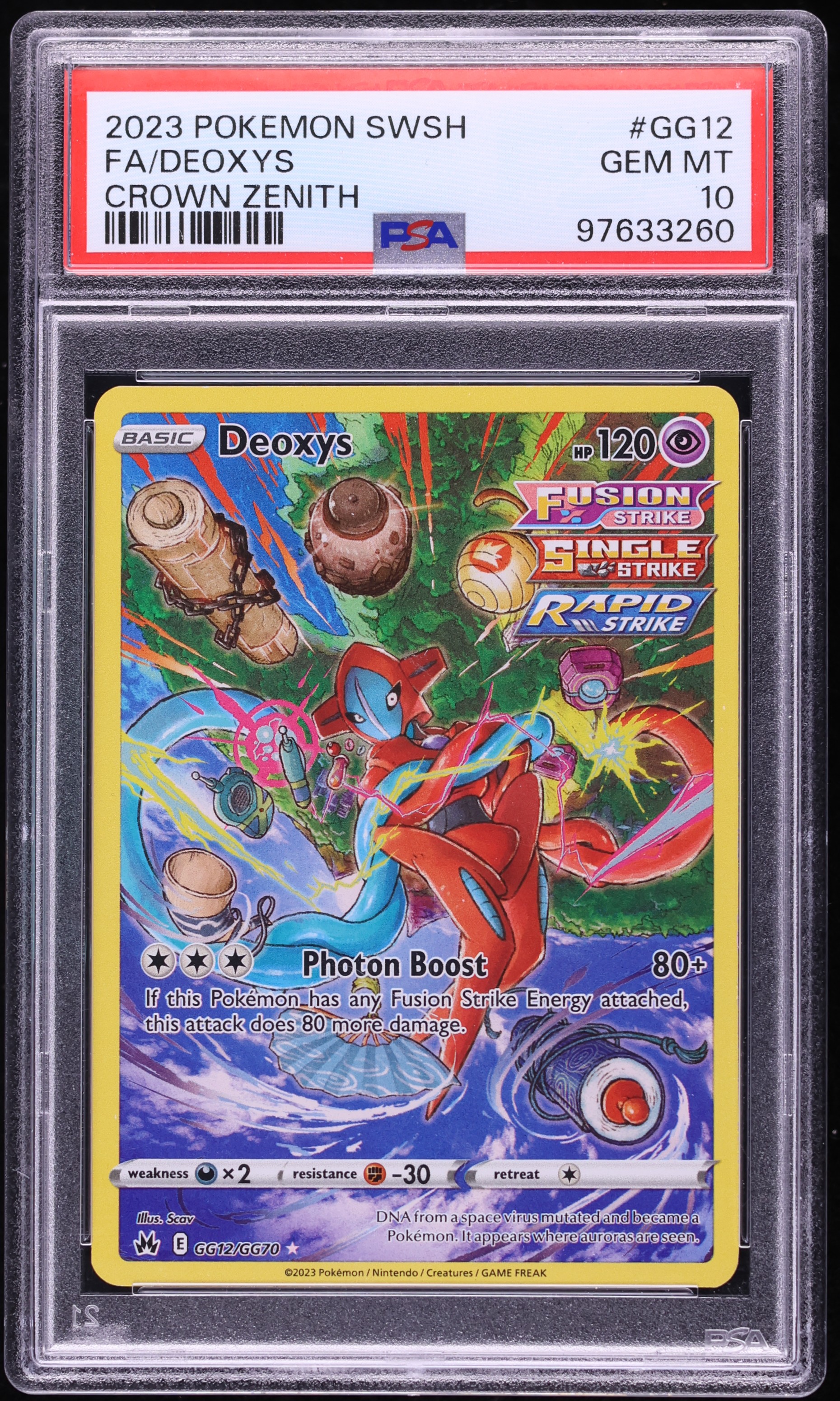 2023 Pokemon Sword & Shield Crown Zenith Full Art Deoxys #GG12 PSA 10 GEM MINT