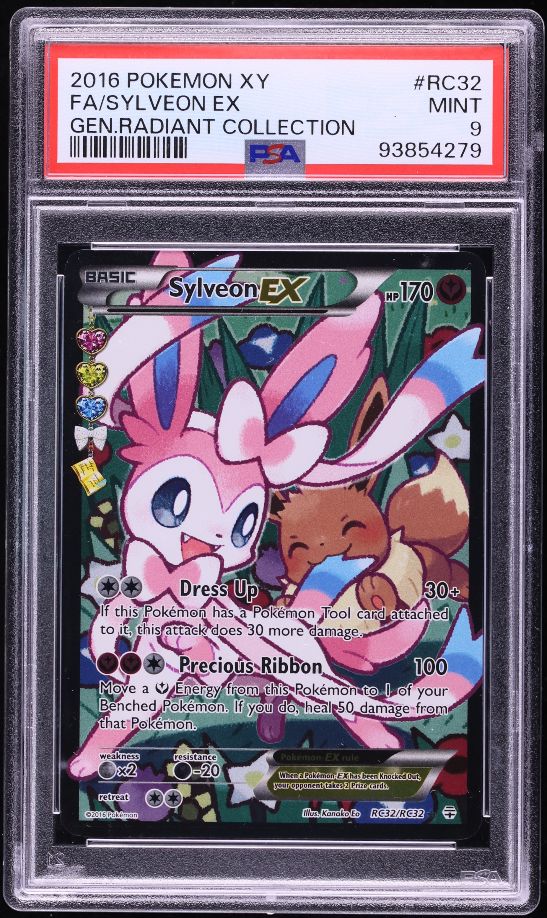 2016 Pokemon XY Generations Radiant Collection Full Art Sylveon EX #RC32 PSA 9 MINT