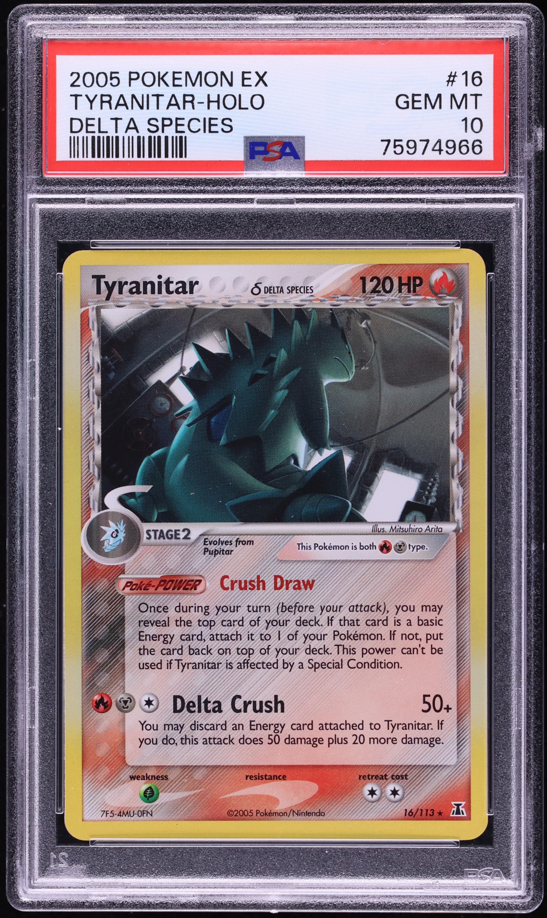 2005 Pokemon EX Delta Species Holo Tyranitar #16 PSA 10 GEM MINT