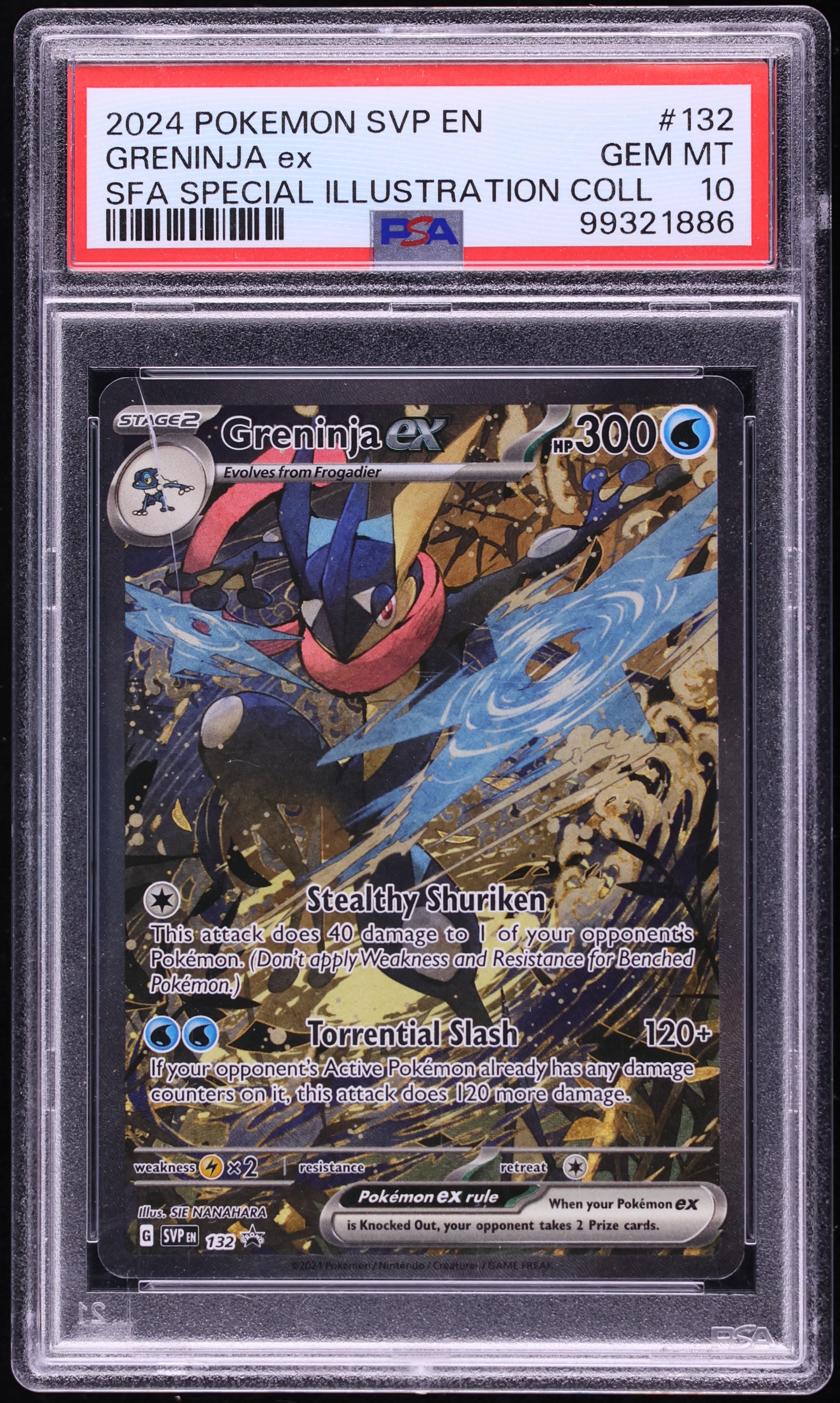 2024 Pokemon SV Promo Shrouded Fable Special Illustration Full Art Greninja Ex #132 PSA 10 GEM
