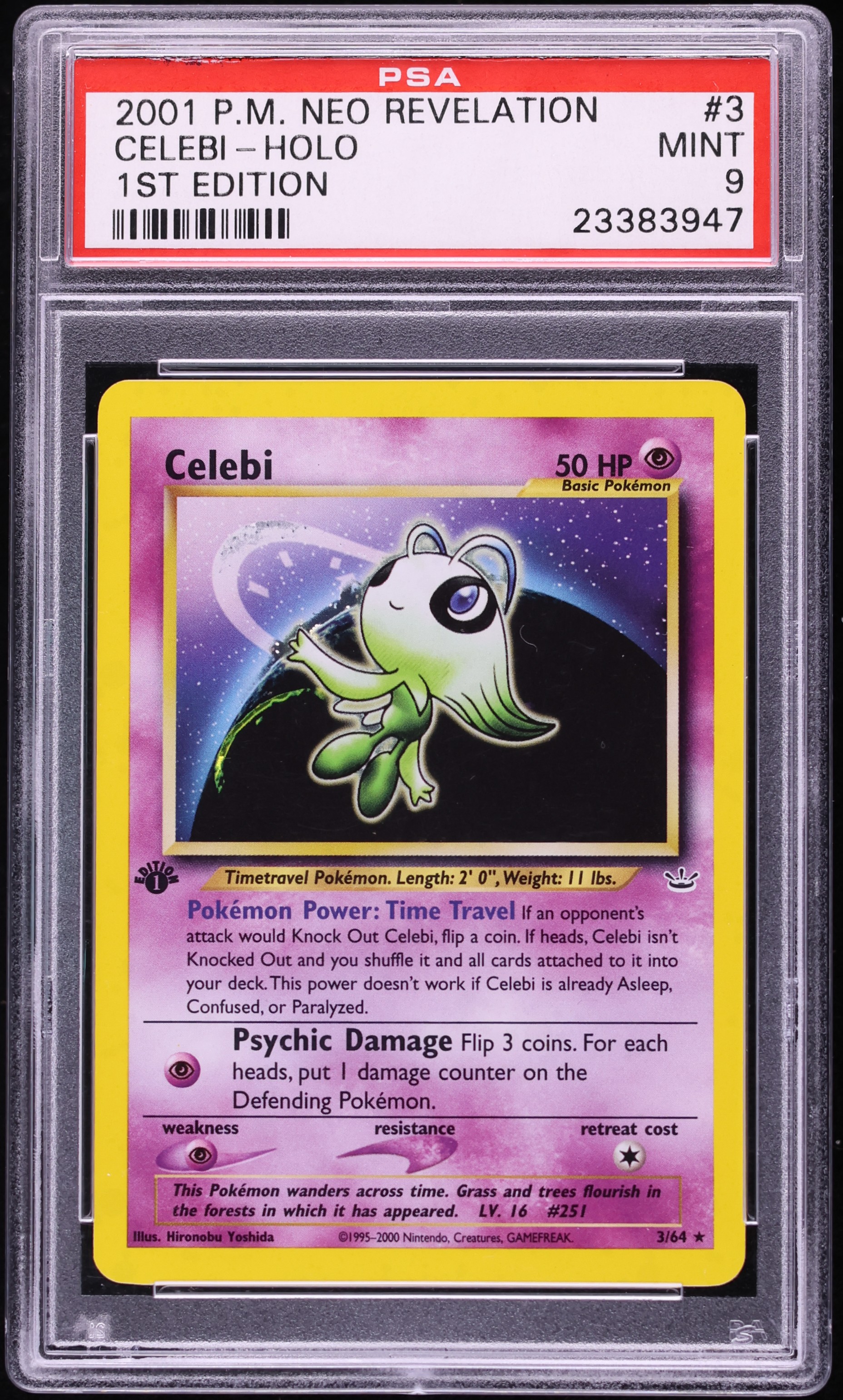 2001 Pokemon Neo Revelation 1st Edition Holo Celebi #3 PSA 9 MINT