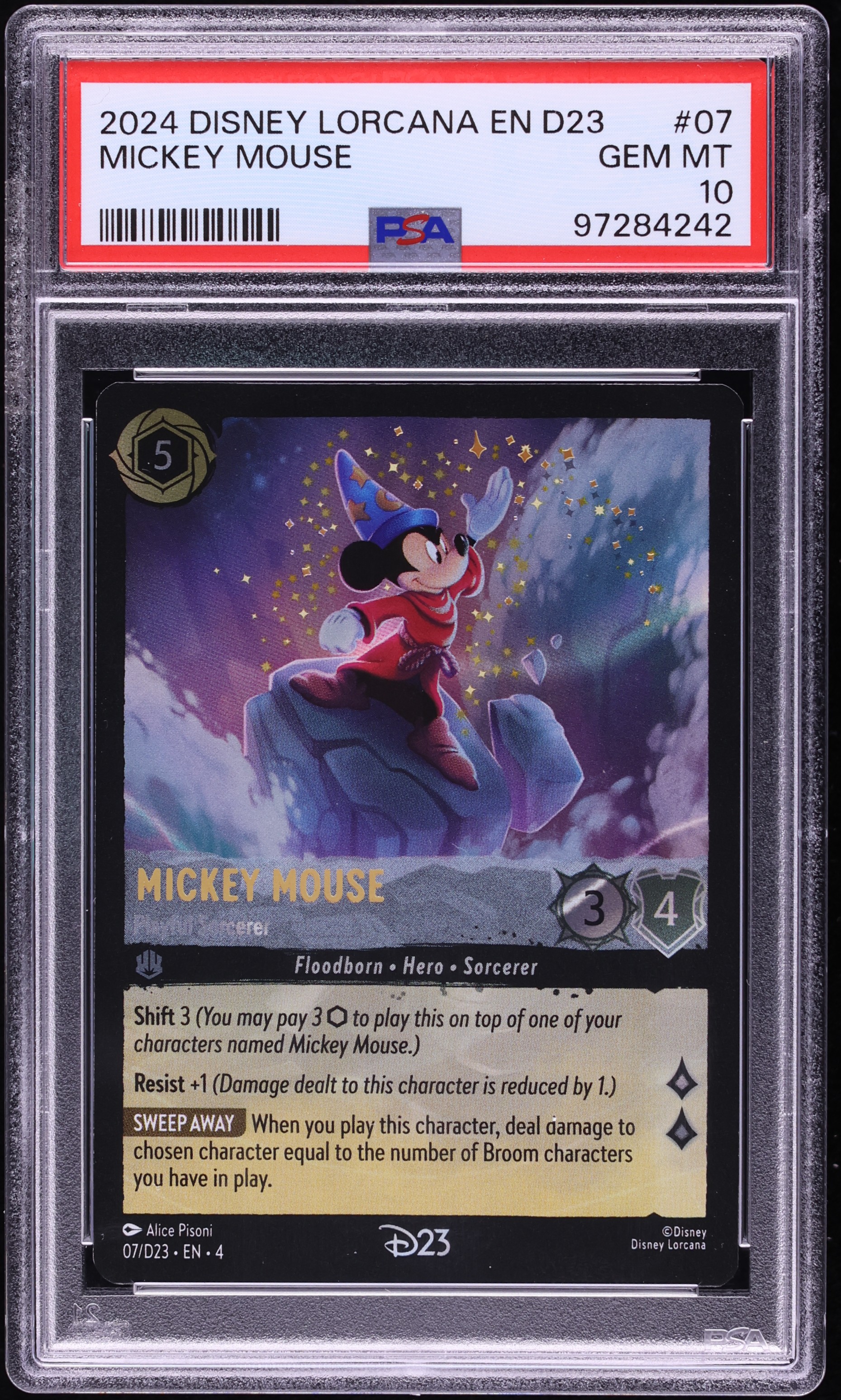2024 Disney Lorcana Promo Expo Mickey Mouse Playful Sorcerer #7 PSA 10 GEM MINT