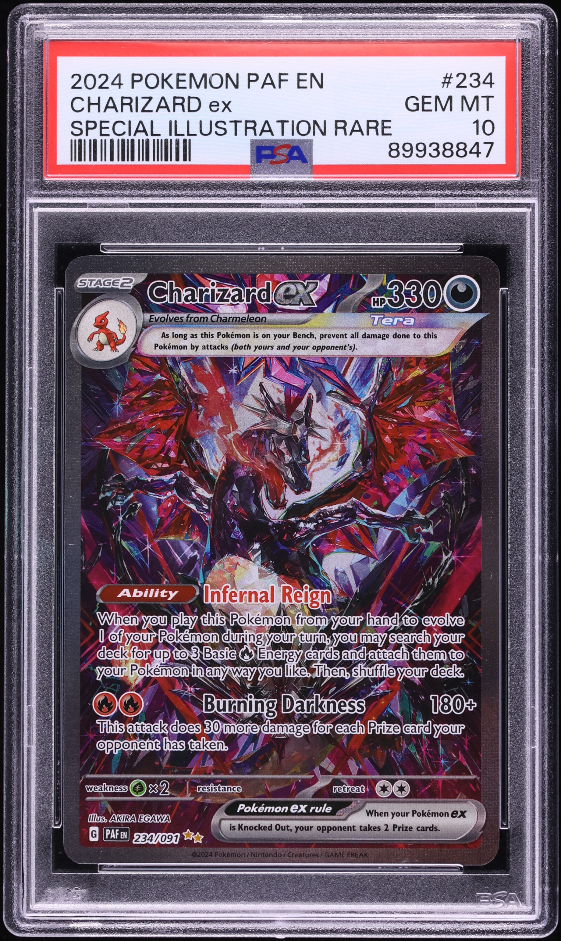 2024 Pokemon Scarlet & Violet Paldean Fates SIR Charizard Ex #234 PSA 10 GEM MINT