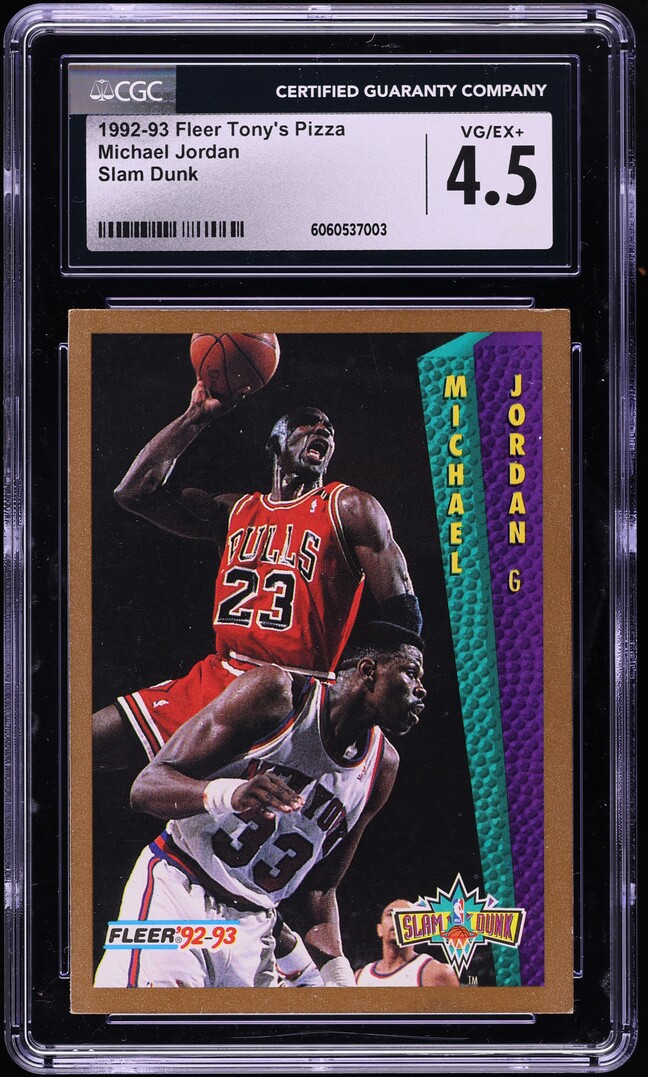 1992 Fleer Tony's Pizza Slam Dunk Michael Jordan CGC 4.5 VGEX+