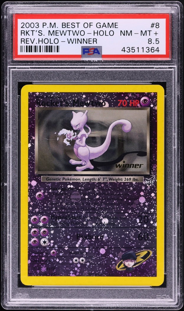 2003 Pokemon Best Of Game Promo Winner Reverse Holo Rocket's Mewtwo #8 PSA 8.5 NM-MT+
