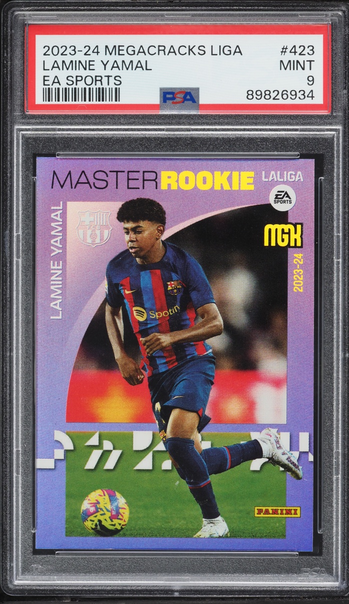 2023 Panini LaLiga Mega Cracks EA Sports Master Lamine Yamal ROOKIE #423 PSA 9 MINT