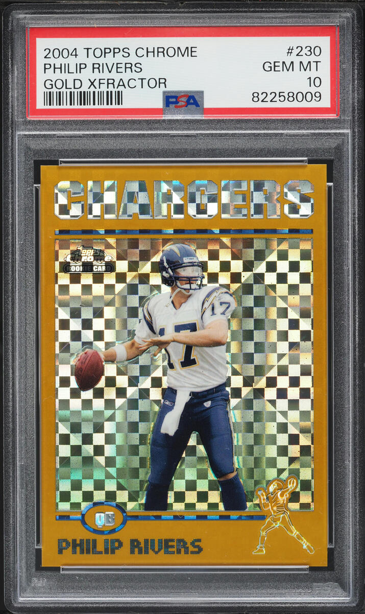 2004 Topps Chrome Gold Xfractor Philip Rivers ROOKIE /279 #230 PSA 10 GEM MINT