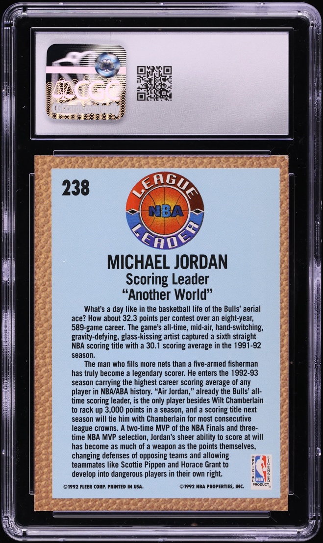 1992 Fleer Basketball Michael Jordan #238 CGC 7 NRMT