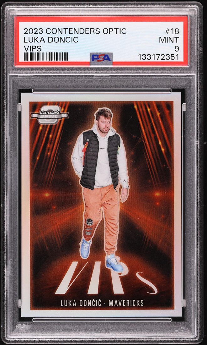 2023 Panini Contenders Optic VIPs Luka Doncic #18 PSA 9 MINT