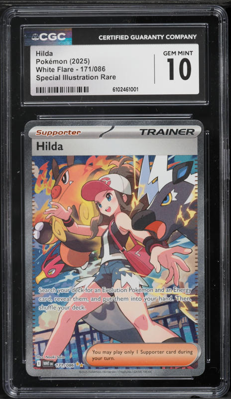 2025 Pokemon Scarlet & Violet White Flare SIR Hilda #171 CGC 9