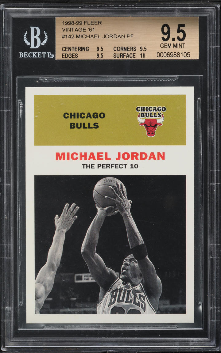 1998 Fleer Vintage '61 Michael Jordan #142 BGS 9.5 GEM MINT