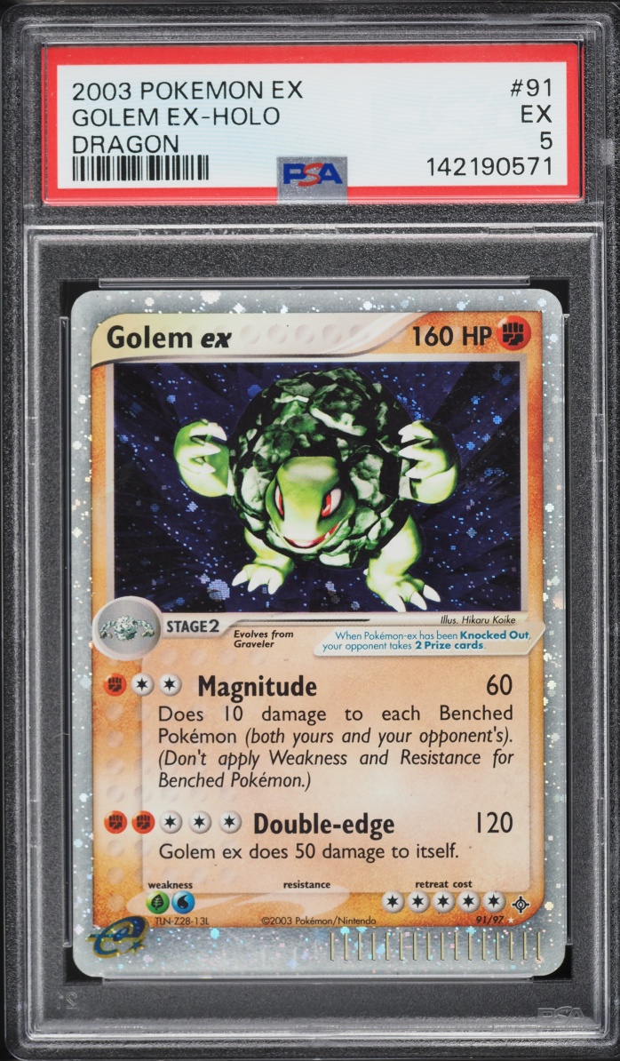 2003 Pokemon EX Dragon Holo Golem Ex #91 PSA 5 EX
