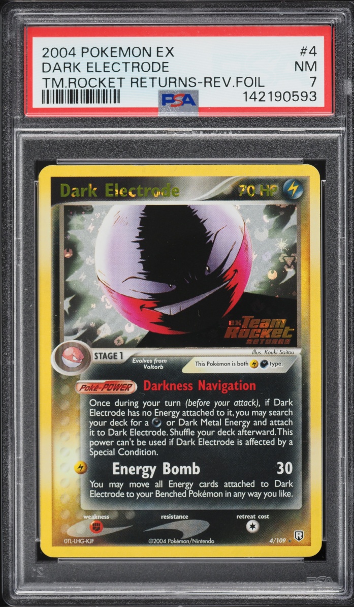 2004 Pokemon EX Team Rocket Returns Reverse Holo Dark Electrode #4 PSA 7 NRMT