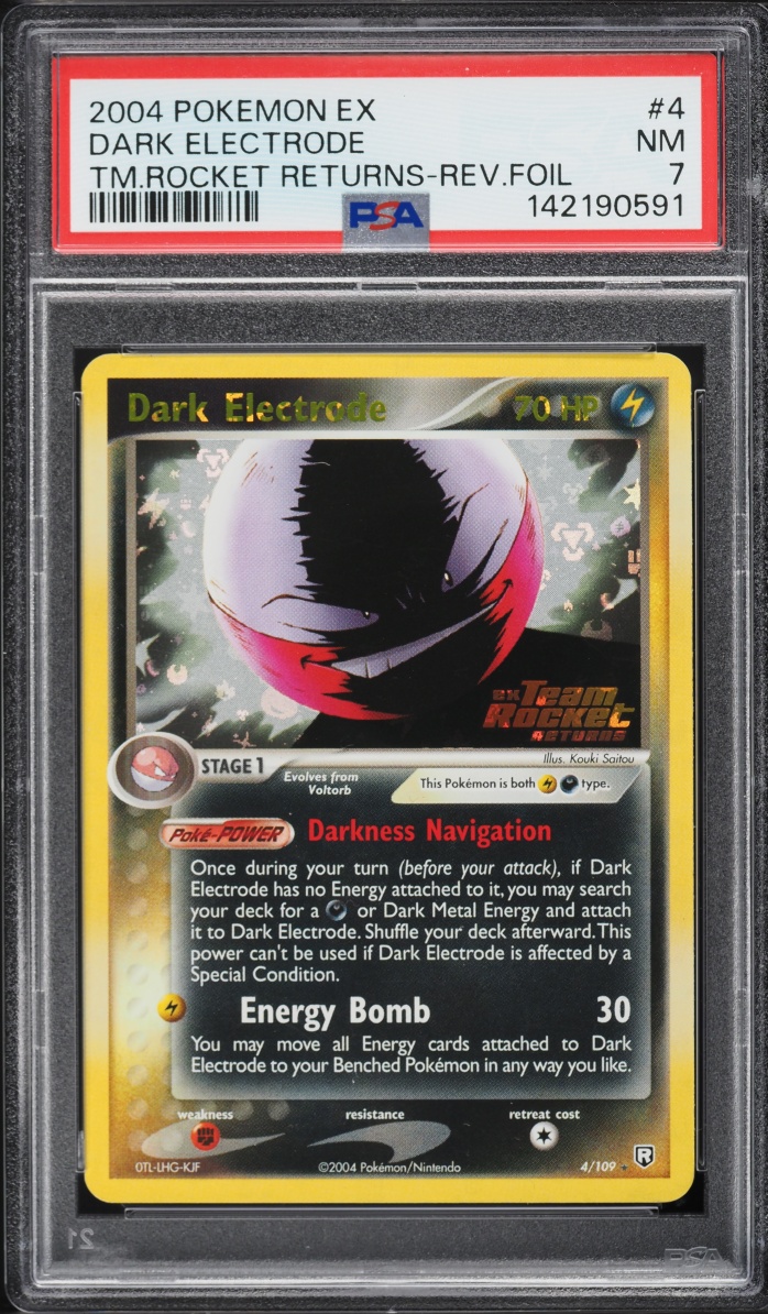 2004 Pokemon EX Team Rocket Returns Reverse Holo Dark Electrode #4 PSA 7 NRMT