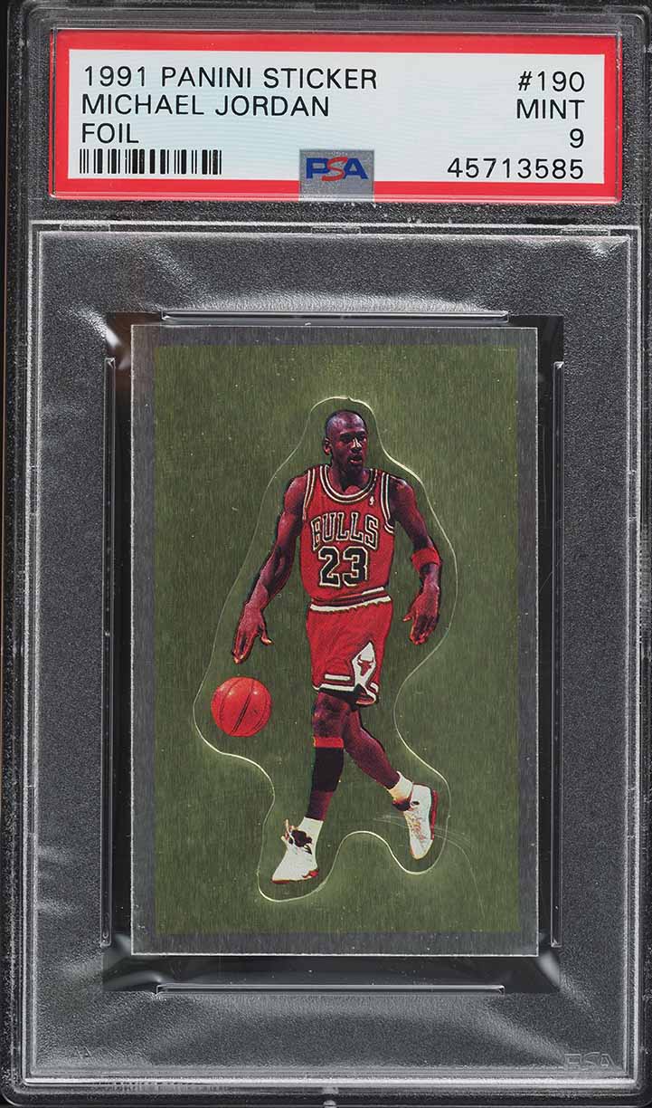 1991 Panini Sticker Foil Michael Jordan #190 PSA 9 MINT on Fanatics Collect