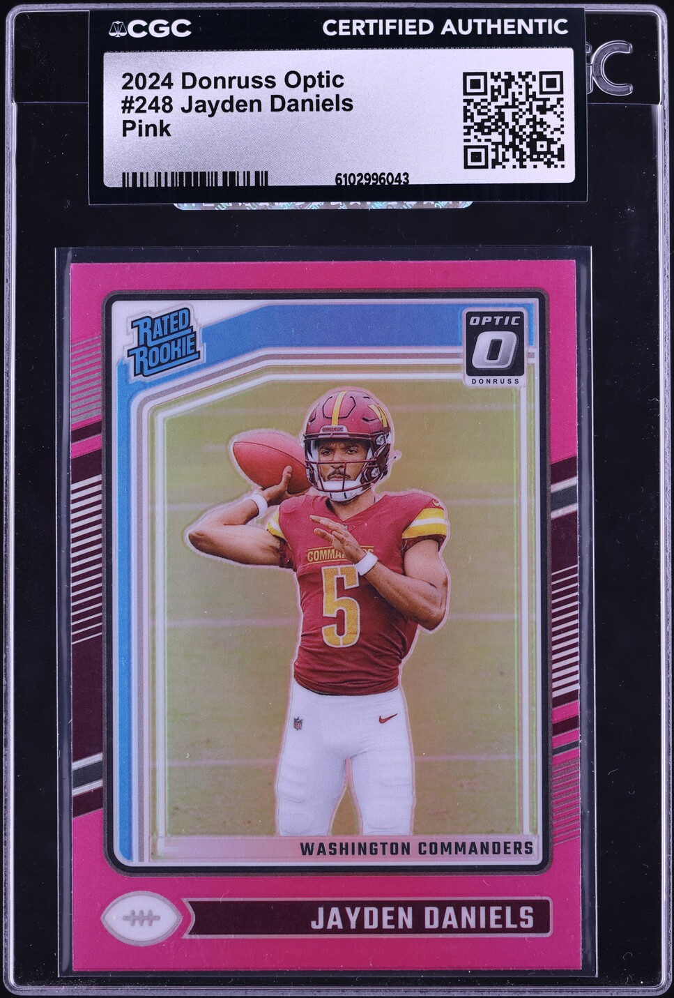 2024 Donruss Optic Pink Jayden Daniels ROOKIE #248 CGC AUTH