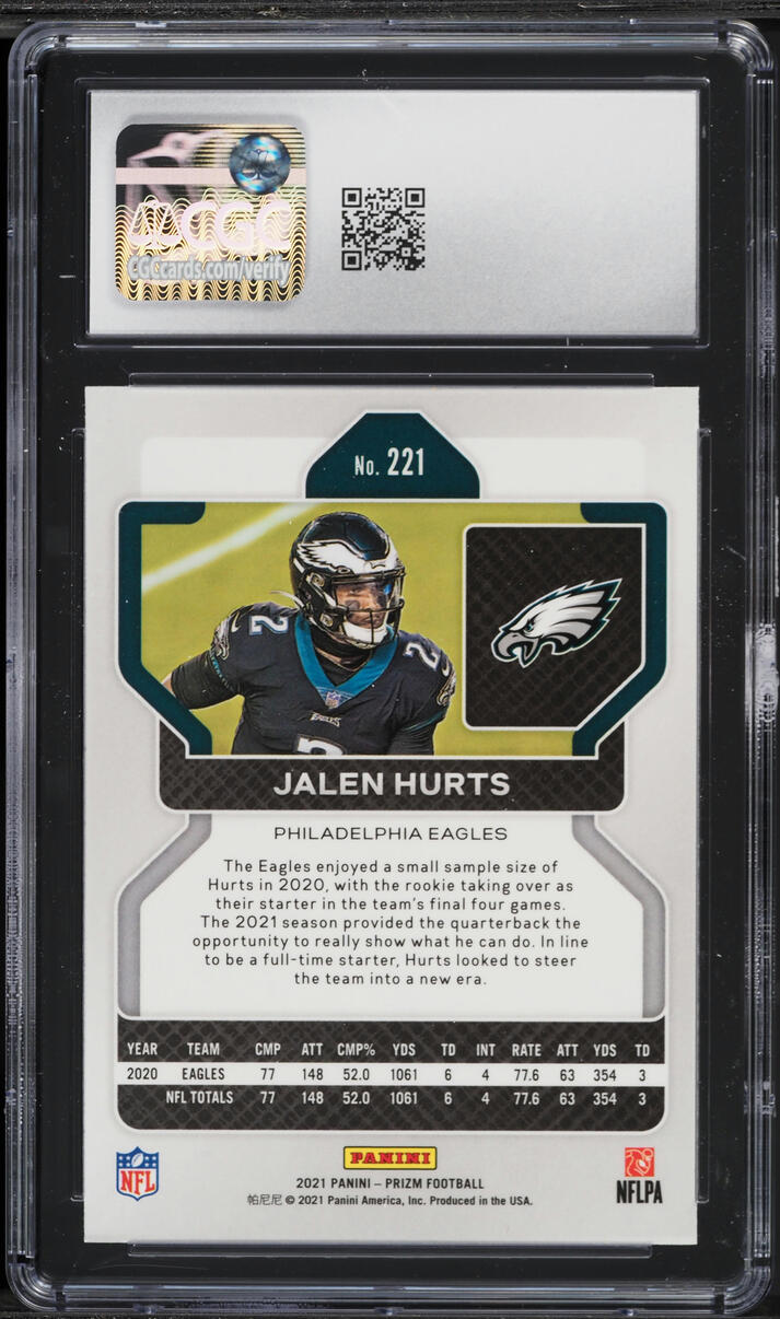 2021 Panini Prizm Jalen Hurts #221 CGC 10 GEM MINT