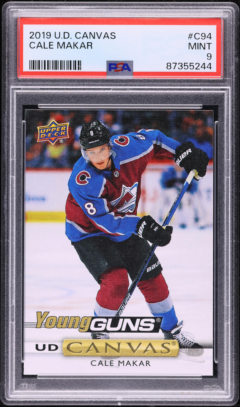 2019 Upper Deck Canvas Young Guns Cale Makar ROOKIE #C94 PSA 9 MINT