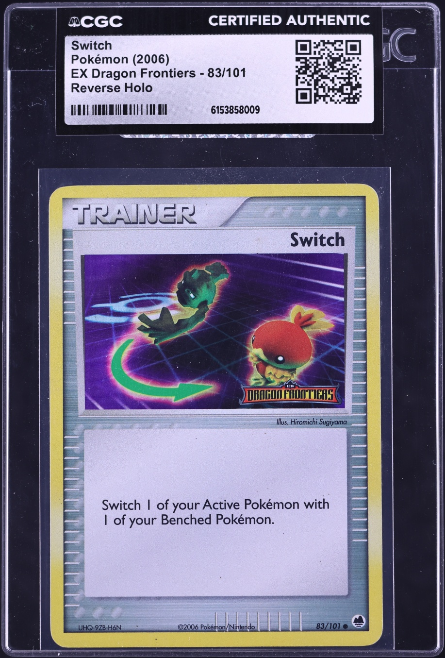 2006 Pokemon EX Dragon Frontiers Reverse Holo Switch #83 CGC AUTH