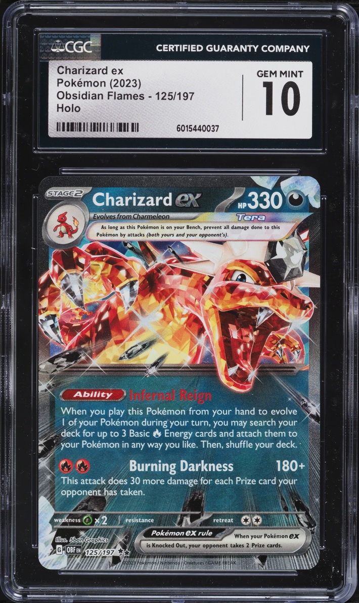 2023 Pokemon Scarlet & Violet Obsidian Flames Holo Charizard EX #125 CGC 10 GEM MINT