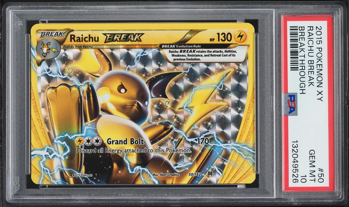 2015 Pokemon XY BREAKthrough Raichu BREAK #50 PSA 10 GEM MINT