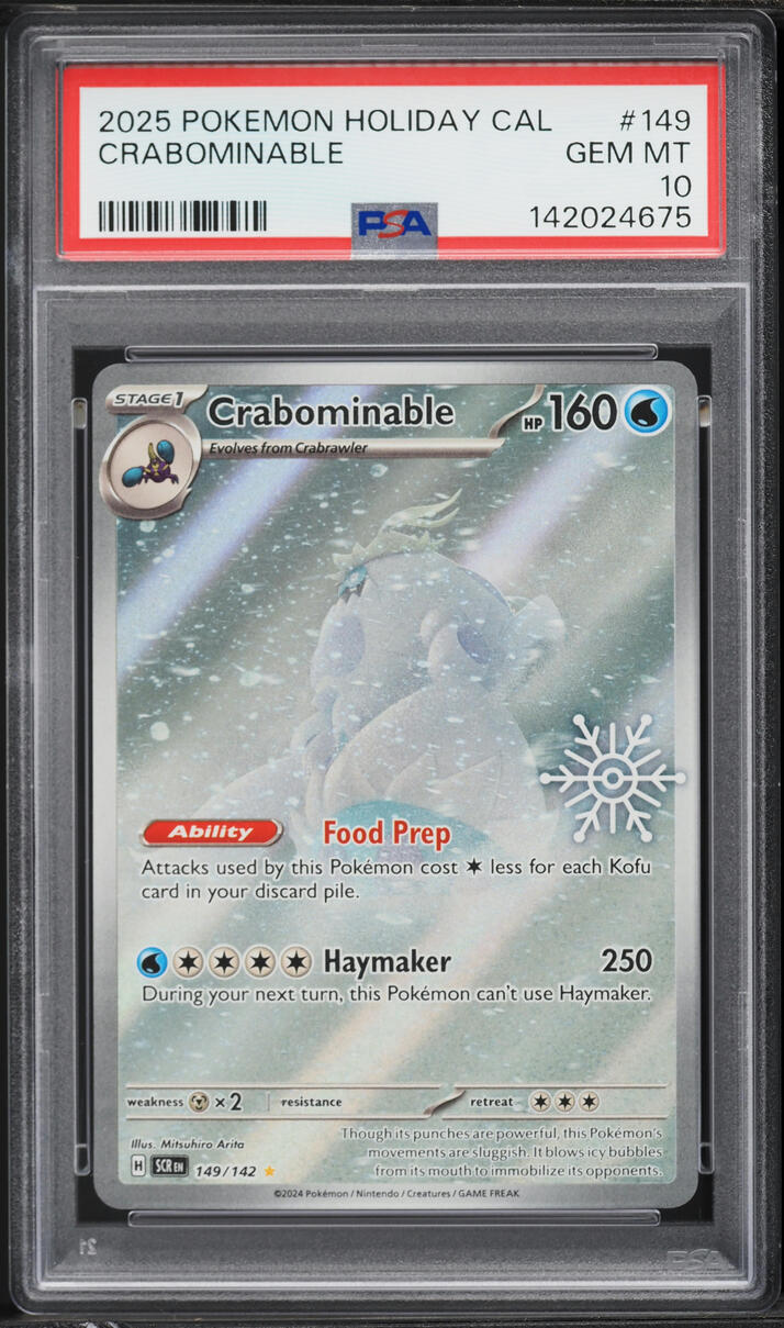 2025 Pokemon Scarlet & Violet Stellar Crown Holiday Calendar Crabominable #149 PSA 10 GEM MINT