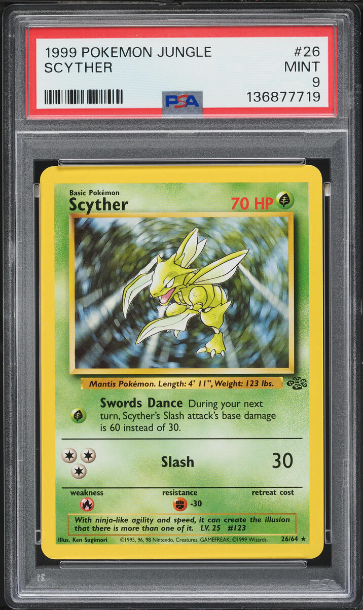 1999 Pokemon Jungle Scyther #26 PSA 9 MINT