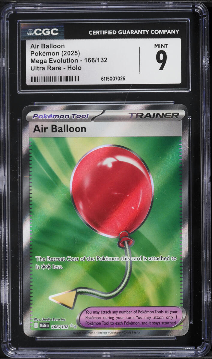 2025 Pokemon Mega Evolution Full Art Air Balloon #166 CGC 9 MINT