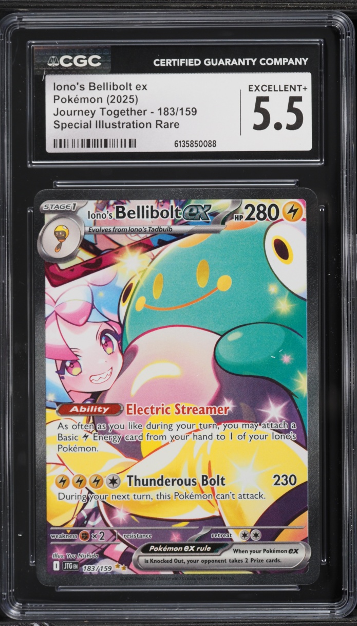 2025 Pokemon Scarlet & Violet Journey Together SIR Iono's Bellibolt EX #183 CGC 5.5 EX+
