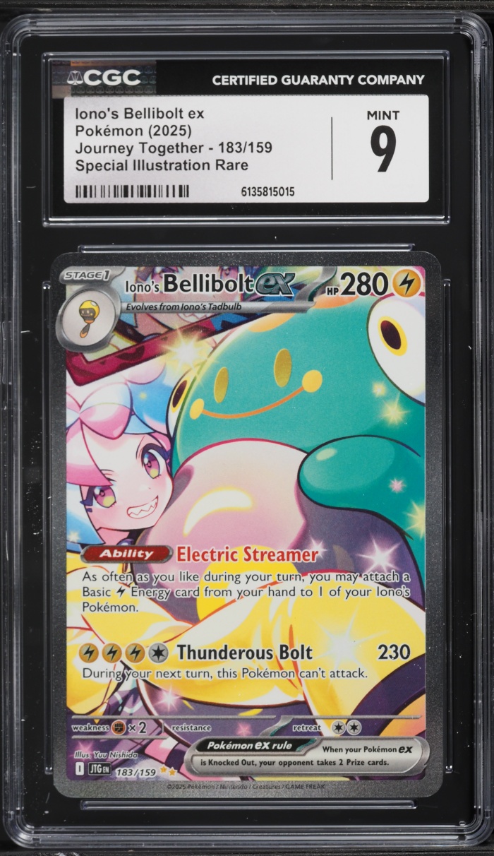 2025 Pokemon Scarlet & Violet Journey Together SIR Iono's Bellibolt ex #183 CGC 9 MINT